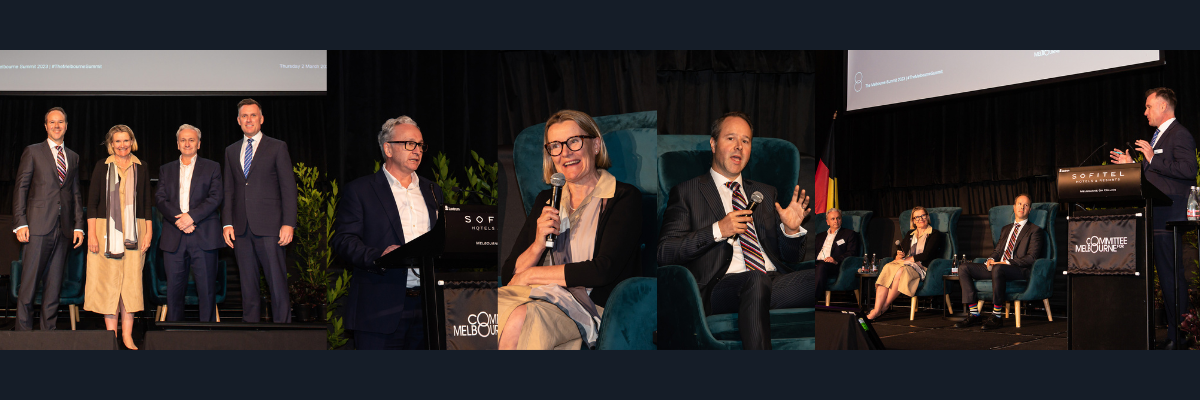 Collection of images of speakers in the Infrastructure & Sustainability breakout session at The Melbourne Summit 2023
